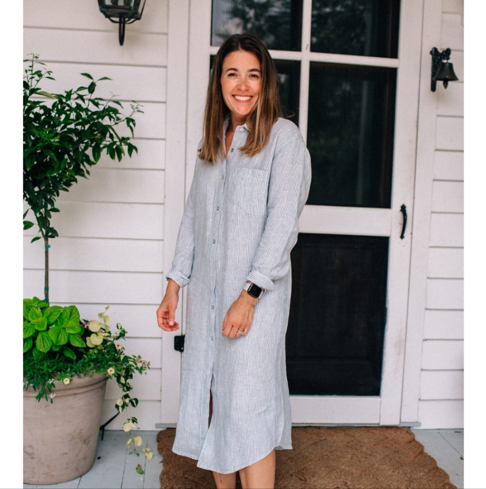 Faherty Laguna Linen Midi Dress M